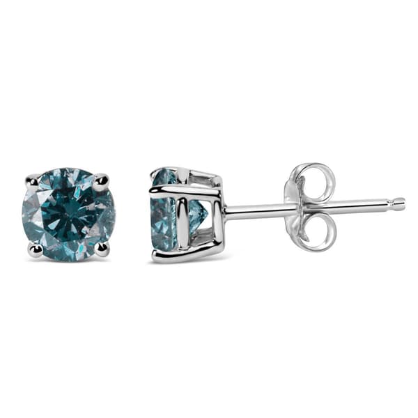 Haus of Brilliance 1/2ctw. Lab Grown Blue Diamond Stud Earrings - image 