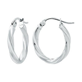 Sterling Silver2x13x15mm Twist Hoop Earrings