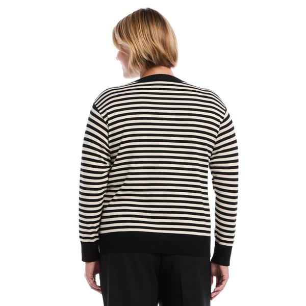 Plus Size Rafaella® Long Sleeve Stripe Crew Neck Sweater