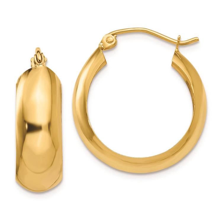 Gold Classics(tm) 14kt. Yellow Gold 14x7mm Hoop Earrings