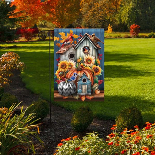Briarwood Lane Fall Feathered Friends Garden Flag