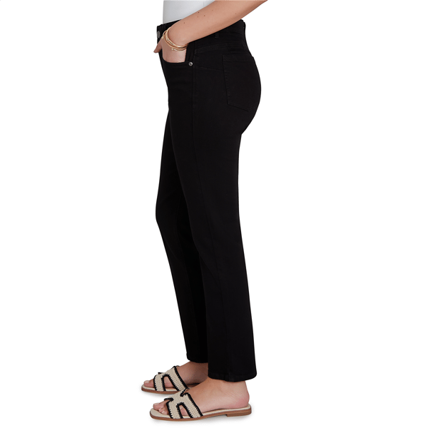 Petite Ruby Rd. Key Items Jet Black Slim Straight Jeans