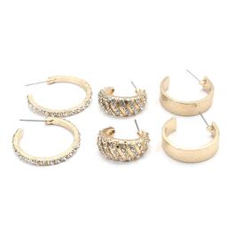 Adrienne Vittadini Gold Mini Trio Hoop Earring Set