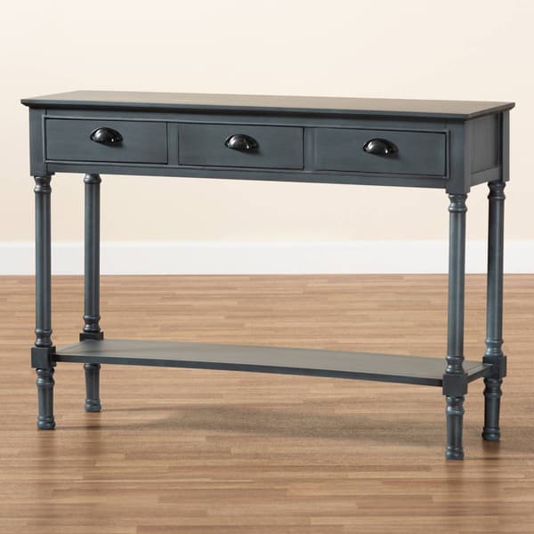 Baxton Studio Garvey French Wood 3-Drawer Entryway Console Table