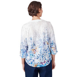 Womens Alfred Dunner In Full Bloom Butterfly Jacquard Blouse