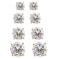 Plated Round Cubic Zirconia Stud Earrings - image 1