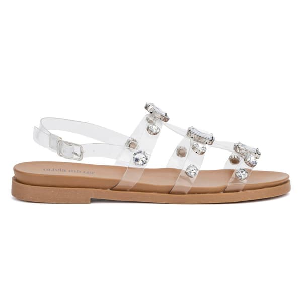 Womens Olivia Miller Crystal Clear Slide Sandals