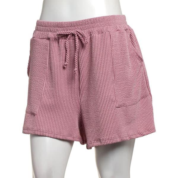 Womens Lexington Ave Solid Cozy Rib Porkchop Pocket Shorts - image 