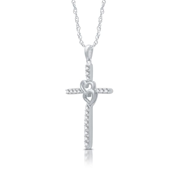 Nova Star® 1/4ctw Lab Grown Diamond Sterling Silver Cross Pendant