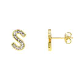 Accents Gold Diamond Accent S Initial Stud Earrings