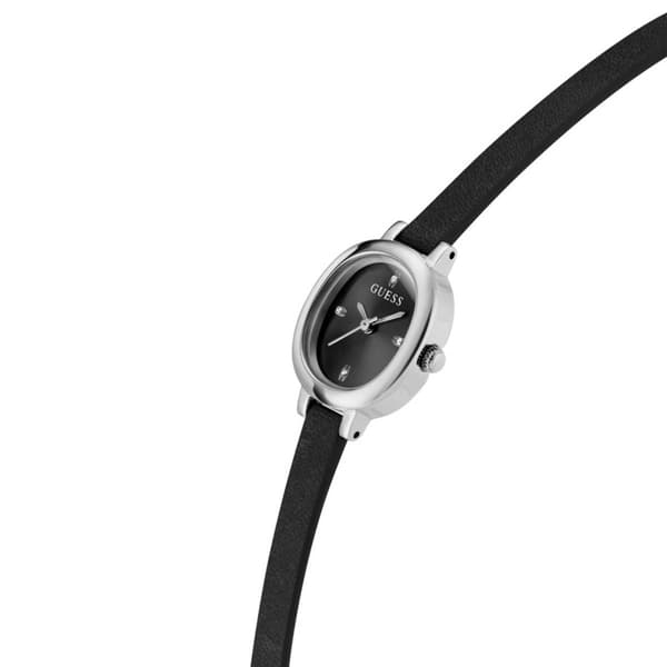 Womens Guess Silver-Tone Black Sunray Dial Watch - GW0925L1