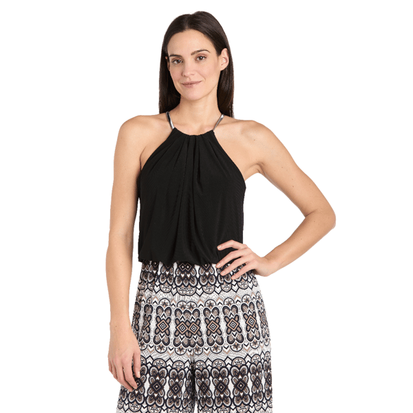 Women R&M Richards Daytime Blouson Necklace Detail Jumpsuit