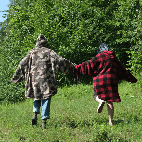 Adult Unisex  Coleman® Soft Sherpa Flannel Plaid Blanket Hoodie