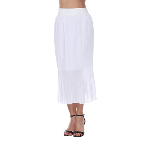 Womens White Mark Pleated Midi Skirt - image 