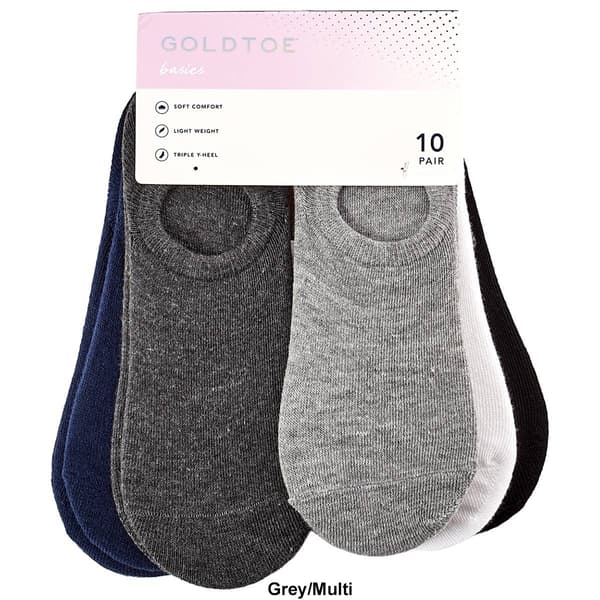 Womens Gold Toe® 10pk. Basic Invisible Triple Y Liner Socks