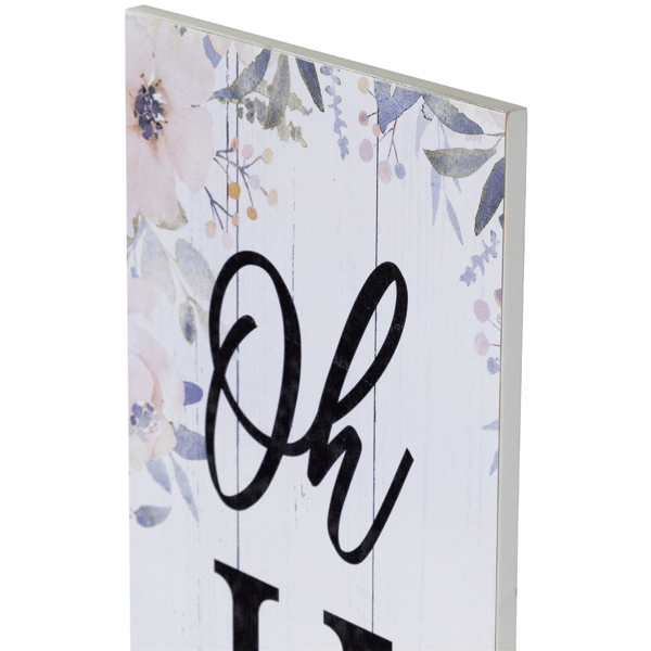 Northlight 36in. Floral "Oh Hello" Wooden Porch Board Sign