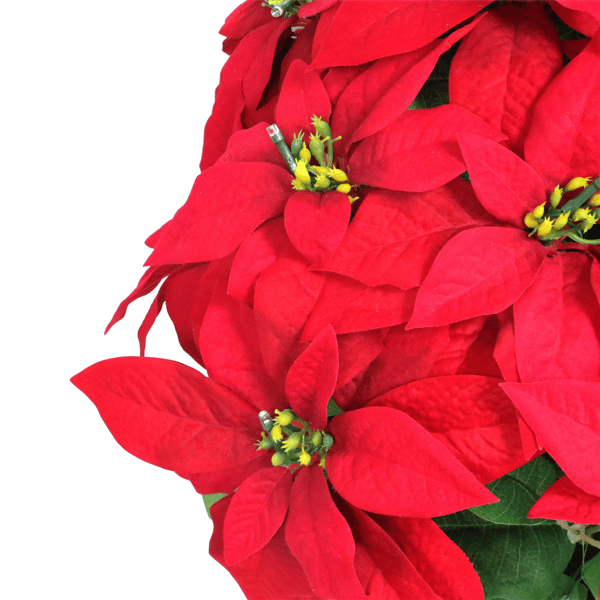 Puleo International 19in. Pre-Lit Potted Red Poinsettias