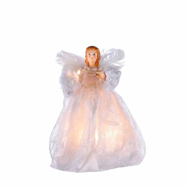 Kurt Adler 10-Light 9in. White Angel Treetop - image 