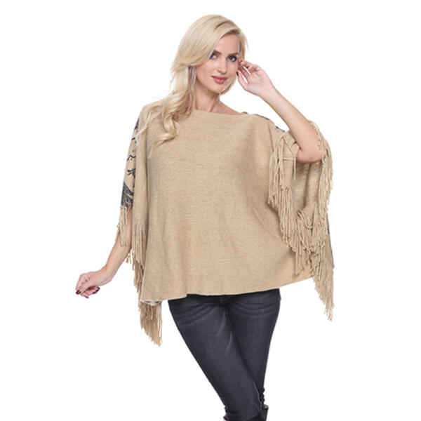 Womens White Mark Eagle Wings Poncho - image 