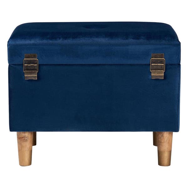 Baxton Studio Elias Modern Navy Velvet Fabric Storage Ottoman