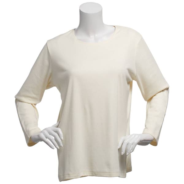 Womens Hasting & Smith Solid Long Sleeve Crew Neck Tee