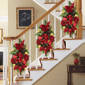 Puleo International Pre-Lit Adorned Red & Gold Banister Swag - image 2