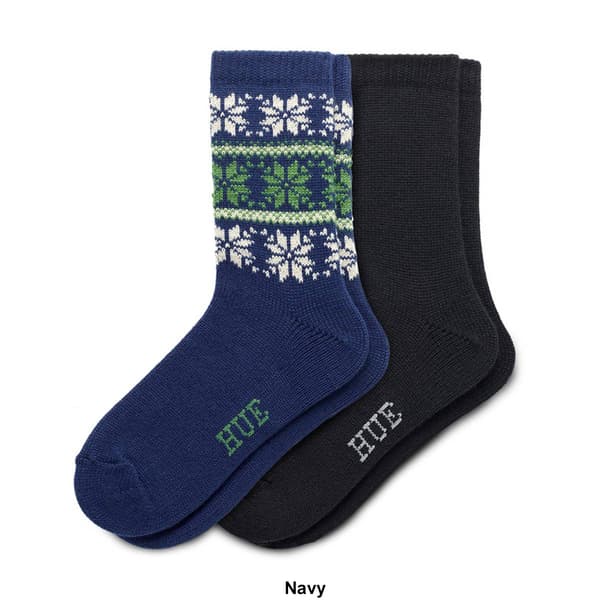 Womens HUE&#174; 2pk. Snowflake Boot Crew Socks