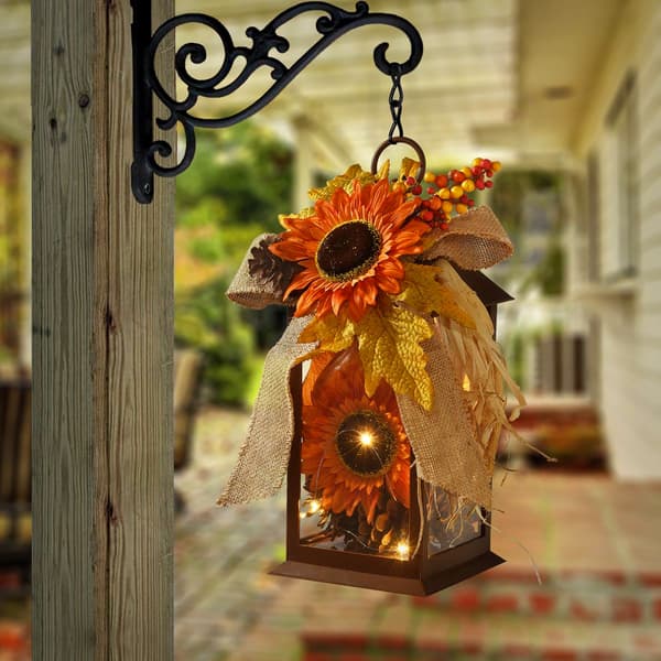 National Tree 12in. LED Decorated Autumn Lantern