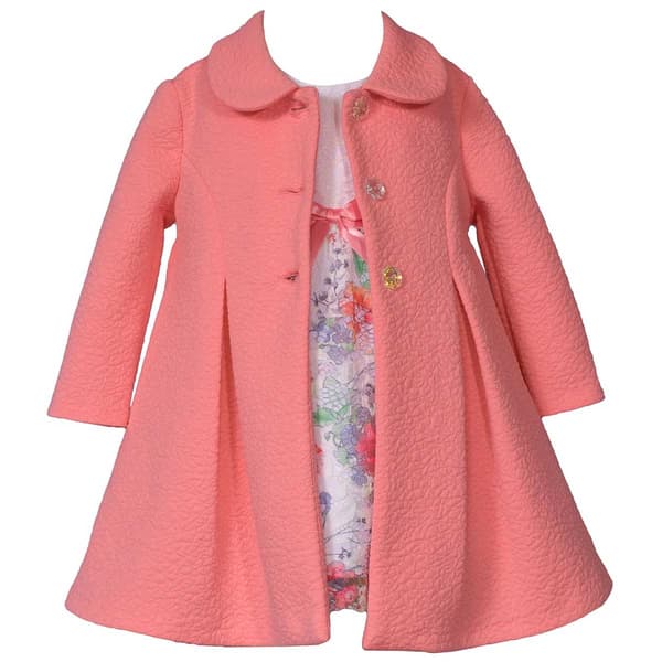 Girls &#40;4-6x&#41; Bonnie Jean Lace Dress with Textured Knit Coat Set