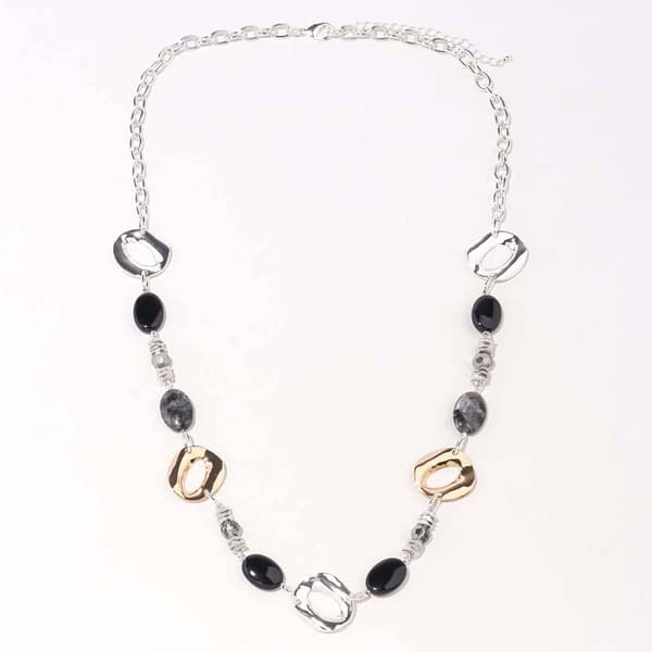 Ashley Cooper(tm) Two-Tone Long Bead Necklace with Abstract Pendant - image 