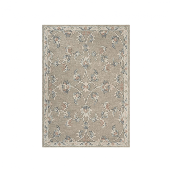 HomeRoots Grey Wool Hand Tufted Area Rug