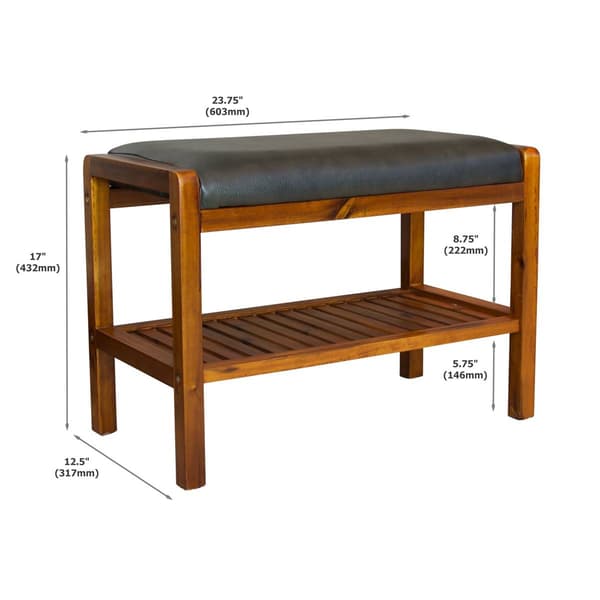 Casual Contemporary Living Solid Acacia Padded Bench