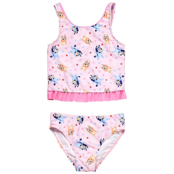 Girls (4-6x) Bluey 2pc. Floral and Stars Tankini Set - image 