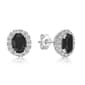 Gemminded Sterling Silver Oval Onyx & White Sapphire Earrings - image 3