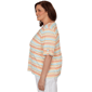 Plus Size Hearts of Palm Fun in the Sun Roll Tab Stripe Blouse - image 4
