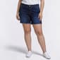 Juniors Plus YMI(R) 1 Button Fray Hem Denim Shorts - image 1