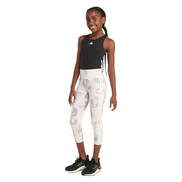 Girls &#40;7-16&#41; adidas&#40;R&#41; Three Stripe Print Cotton Leggings - image 