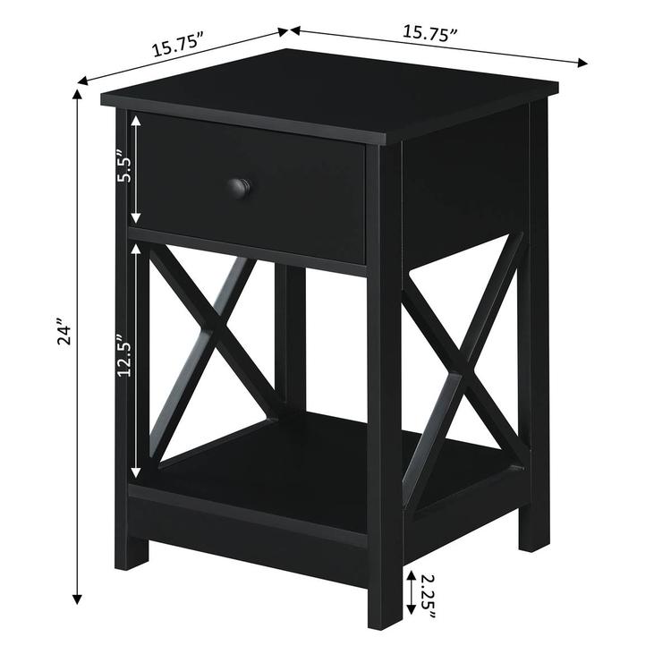 Convenience Concepts Oxford 1 Drawer End Table w/ Shelf