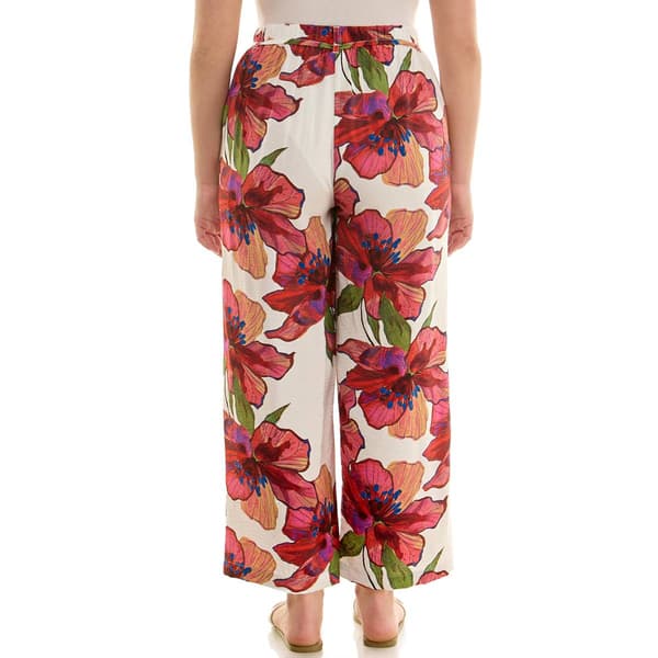 Womens Zac & Rachel Floral Pull On Wide Leg Pants
