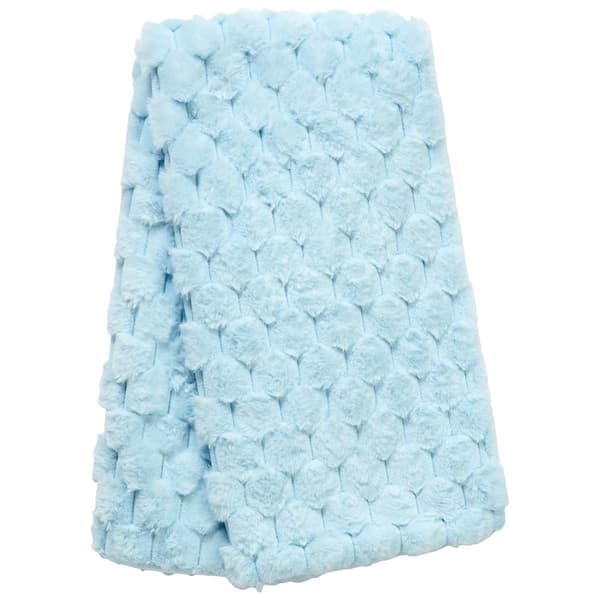 Maison Des Fleurs(R) Honeycomb Faux Fur Reversible Blanket-Blue - image 