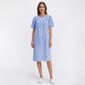 Womens Casual Time Seersucker Floral Embossed Zip Front Duster - image 1