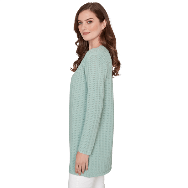 Womens Emaline Seabreeze Essence Open Front Pointelle Cardigan