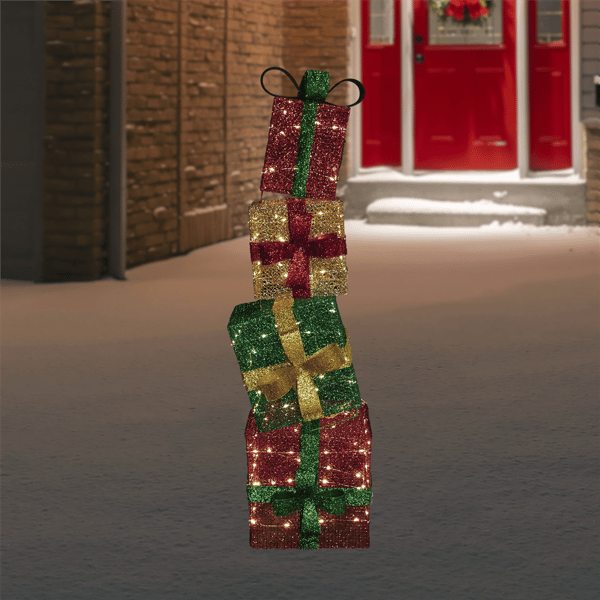 Northlight LED Stacked Christmas Gifts Outdoor Decor