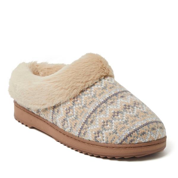 Womens Dearfoams(R) Neva Fair Isle Clog Slippers - image 