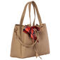 DS Fashion Triple Compartment Satchel w/ Bow Scarf - image 2