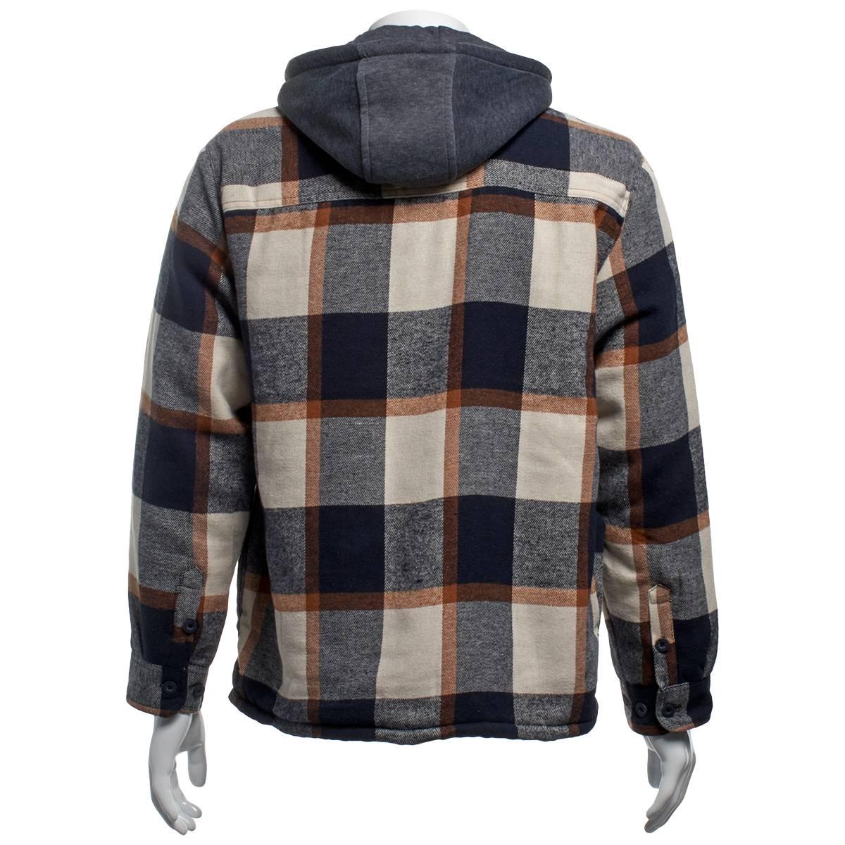 Mens Mountain Ridge Flannel Jacket w/ Chest Protector - Blue/Tan