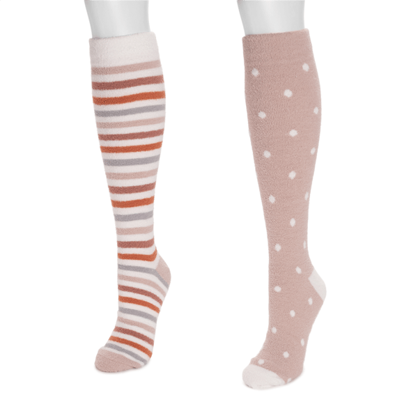 Womens MUK LUKS® 2pk Knee High Compression Socks - Dots/Stripes