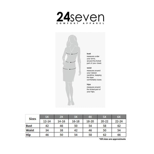 Plus Size 24/7 Comfort Apparel Navy Floral Knee Length Dress