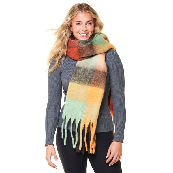 Womens Renshun Plush Plaid Blanket Scarf - image 