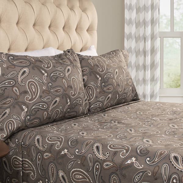 Superior Cotton Flannel Deep Pocket Paisley Sheet Set - image 